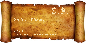 Donáth Mózes névjegykártya