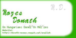 mozes donath business card